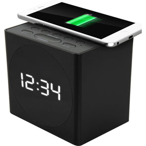 Liquid Ears Dual Alarm Clock Radio with 5W Wireless Charger