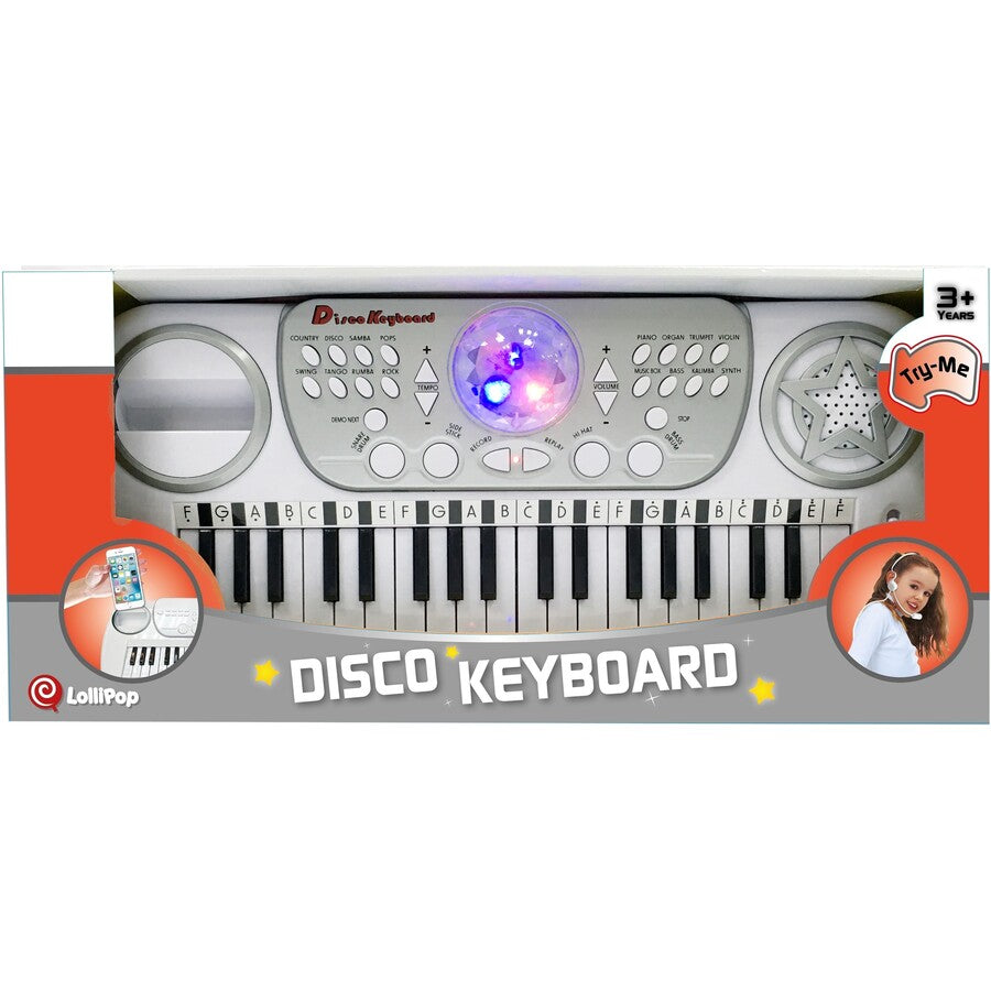 Disco Lollipop 37-Key Kids Electronic keyboard / 8 instruments & Disco Flashing light