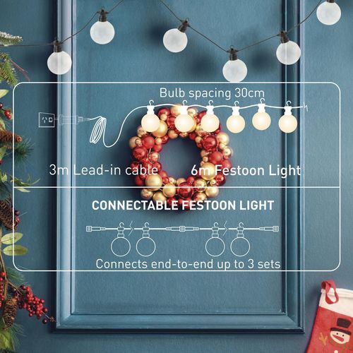 Arlec 20 Warm White Smart LED Low Voltage Connectable Festoon Lights - TheITmart