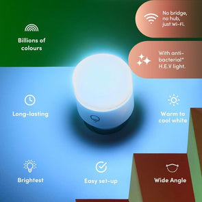 LIFX 1200lm B22 Colour Clean Anti-Bac Smart Light Globe -LHLA19B22UVAU