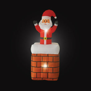 Mirabella Christmas 1.5m Low Voltage LED Motion Inflatable Santa in Chimney