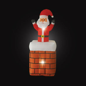 Mirabella Christmas 1.5m Low Voltage LED Motion Inflatable Santa in Chimney
