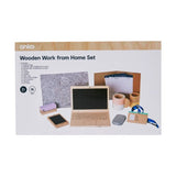 15 Pieces Wooden Work from Home Pretend Play Set/Suitable for 3+ Years
