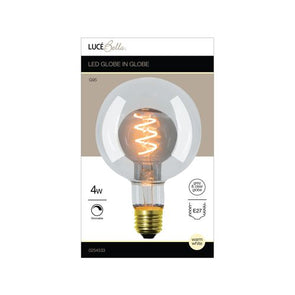 Luce Bella G95 Globe in Globe E27 LED Warm White Grey & Clear 4W Globe - I003399