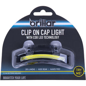 Brillar Clip on Cap Light - 200 Lumens/ Ideal for Camping