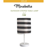 Mirabella Lola Outdoor Striped Solar Lamp/ White Metal Finish - TheITmart