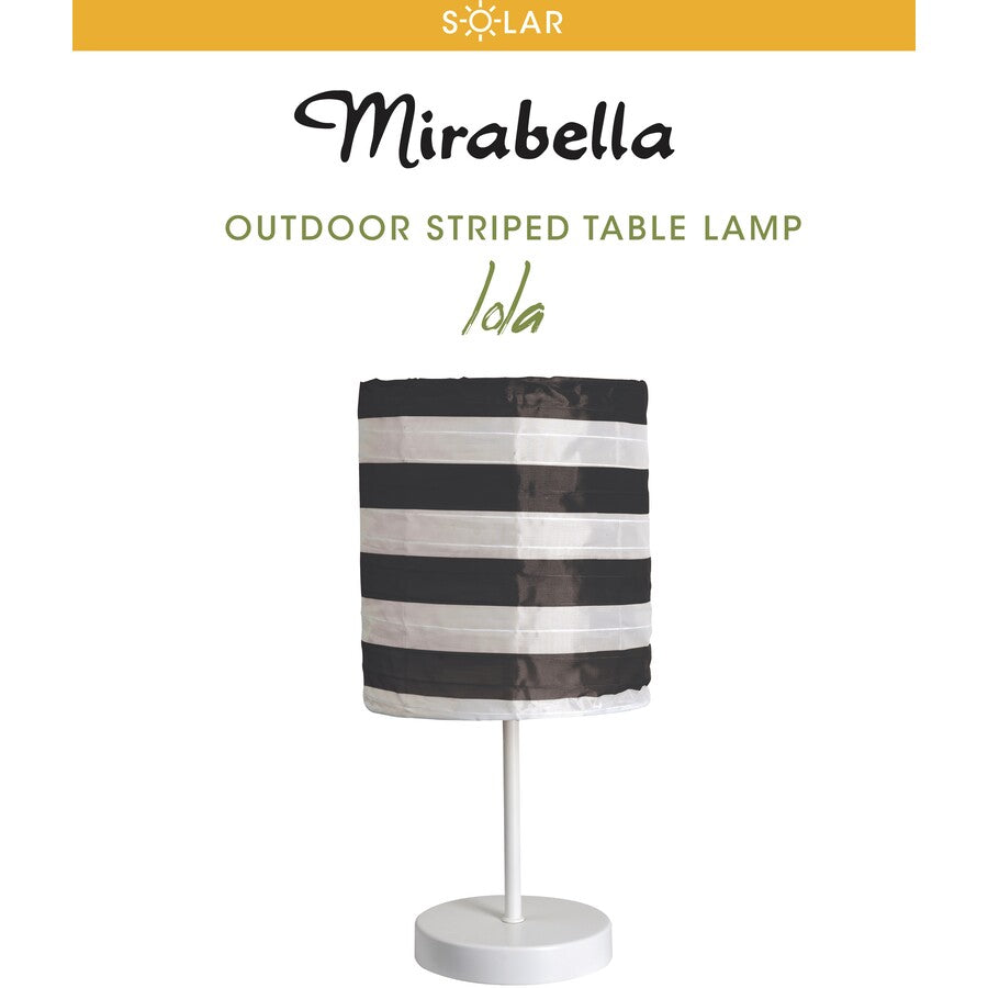 Mirabella Lola Outdoor Striped Solar Lamp/ White Metal Finish - TheITmart