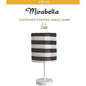 Mirabella Lola Outdoor Striped Solar Lamp/ White Metal Finish - TheITmart
