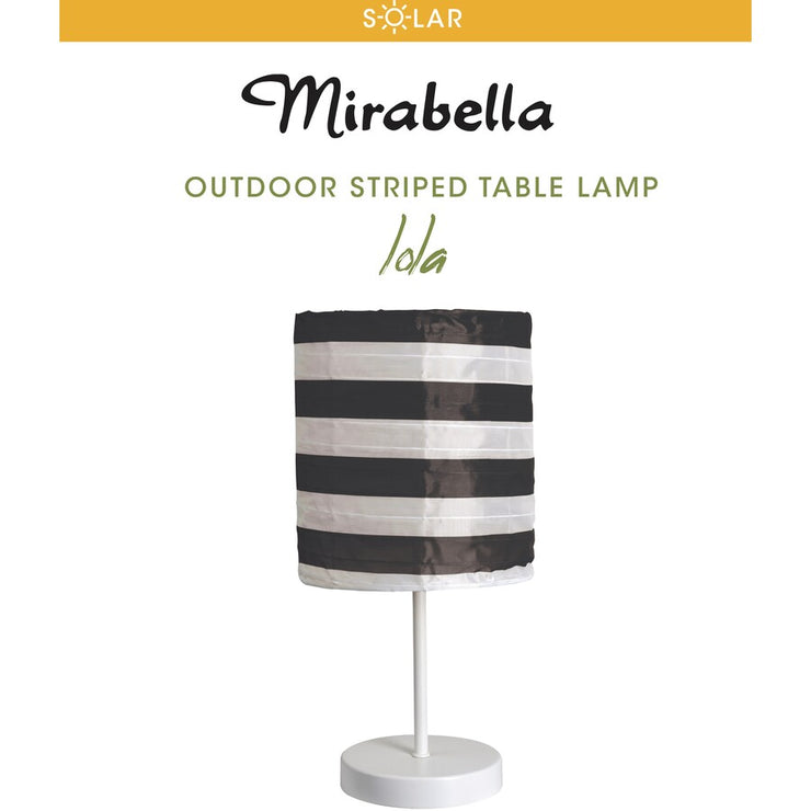Mirabella Lola Outdoor Striped Solar Lamp/ White Metal Finish - TheITmart