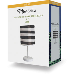 Mirabella Lola Outdoor Striped Solar Lamp/ White Metal Finish - TheITmart