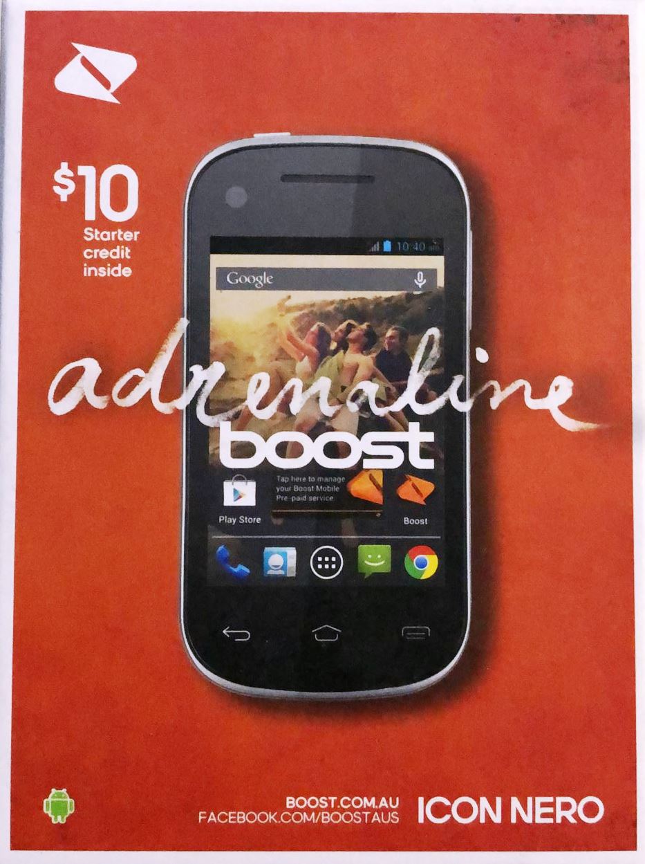 Boost ICON NERO 3.5" Display Smart Phone Mobile Locked to Boost & Telstra - Black - TheITmart