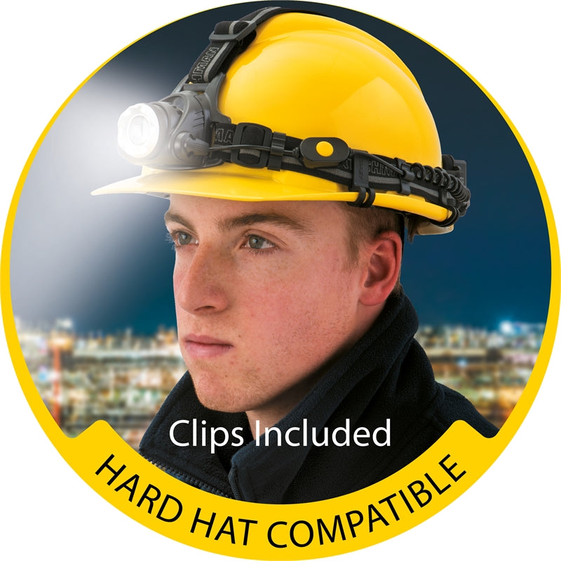 Arlec 300 Lumen LED Head Torch With Hard Hat Compatibility - TheITmart