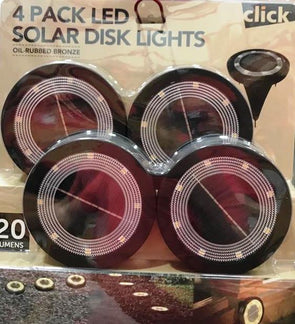 Click LED Solar DisK Lights - 4 Pack
