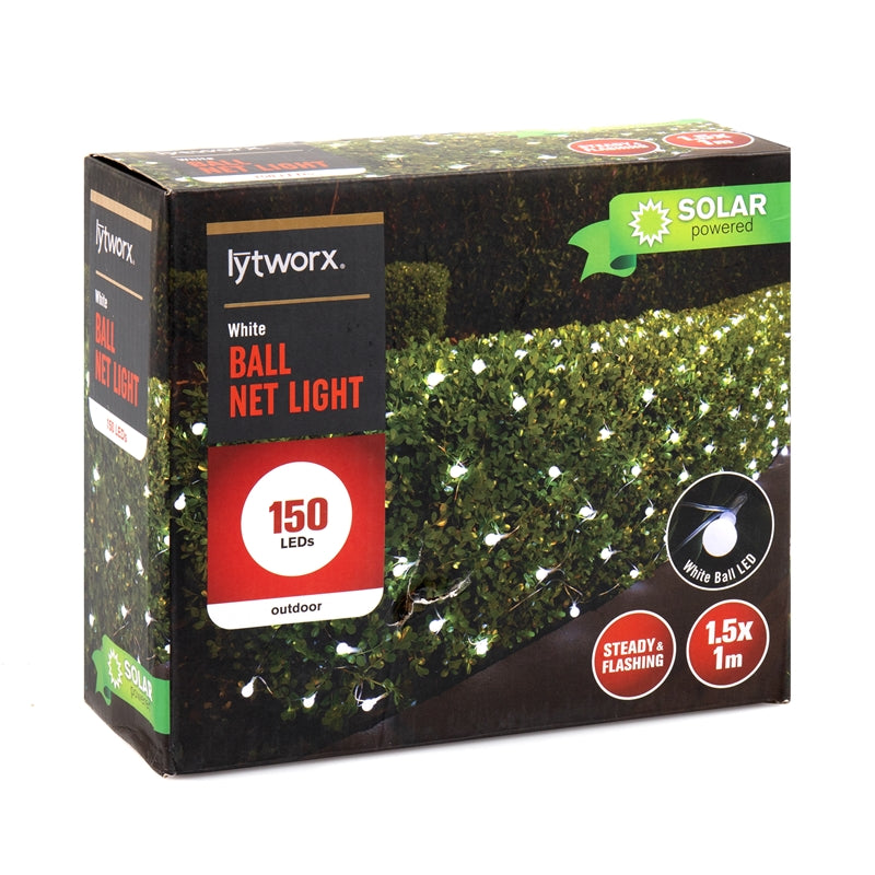 Lytworx 1.5m White Solar LED Ball Net Light - 62552 - TheITmart