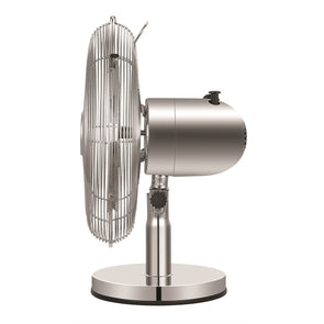 Euromatic 30cm 4 Blades Chrome Metal Desk Fan - EUR-TF30BC / Oscillating/ 3 Speed