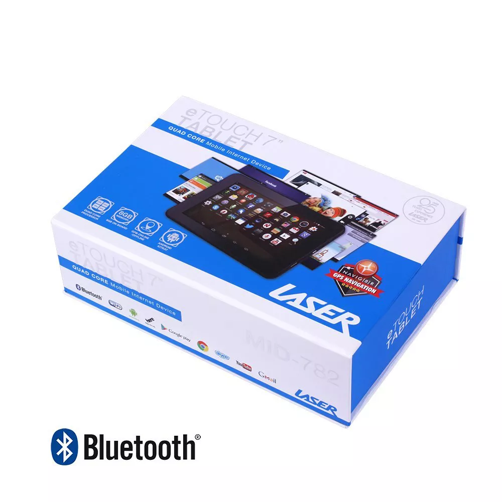 LASER 7" e-Touch Performance Tablet MID-782 - Black / QUAD CORE, ANDROID 4.4 GPS - TheITmart