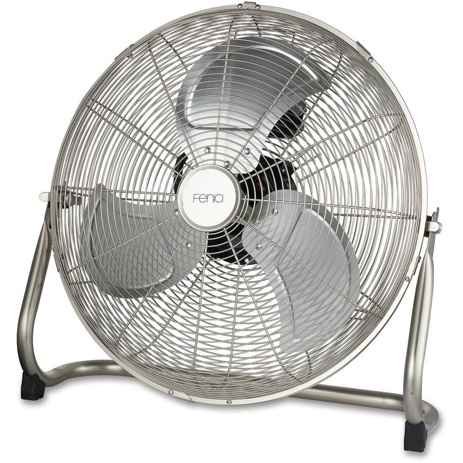 Fenici 45cm High Velocity Floor Fan - Silver / Adjustable Tilt Head / 3 Speeds