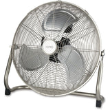 Fenici 45cm High Velocity Floor Fan - Silver / Adjustable Tilt Head / 3 Speeds