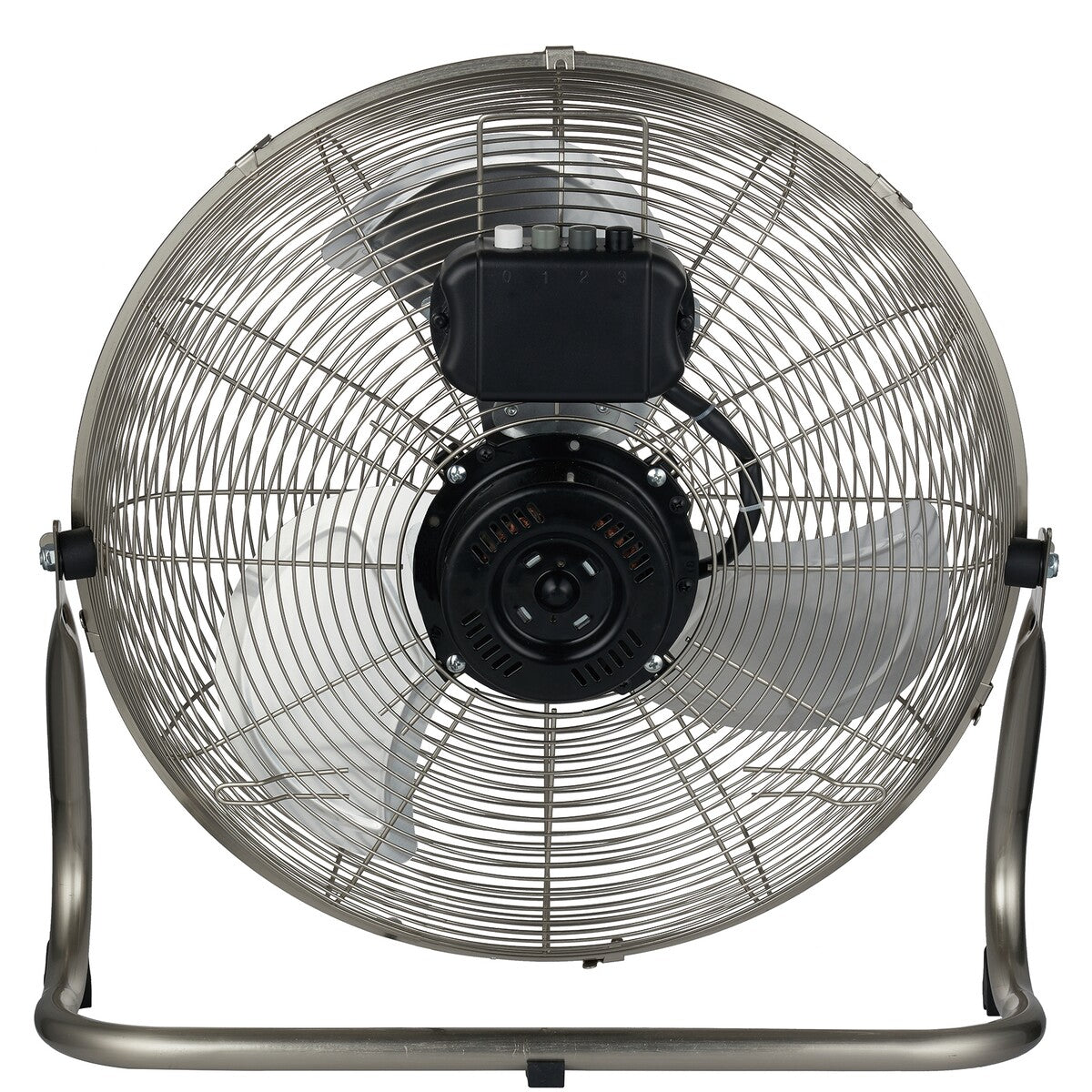 Fenici 45cm High Velocity Floor Fan - Silver / Adjustable Tilt Head / 3 Speeds