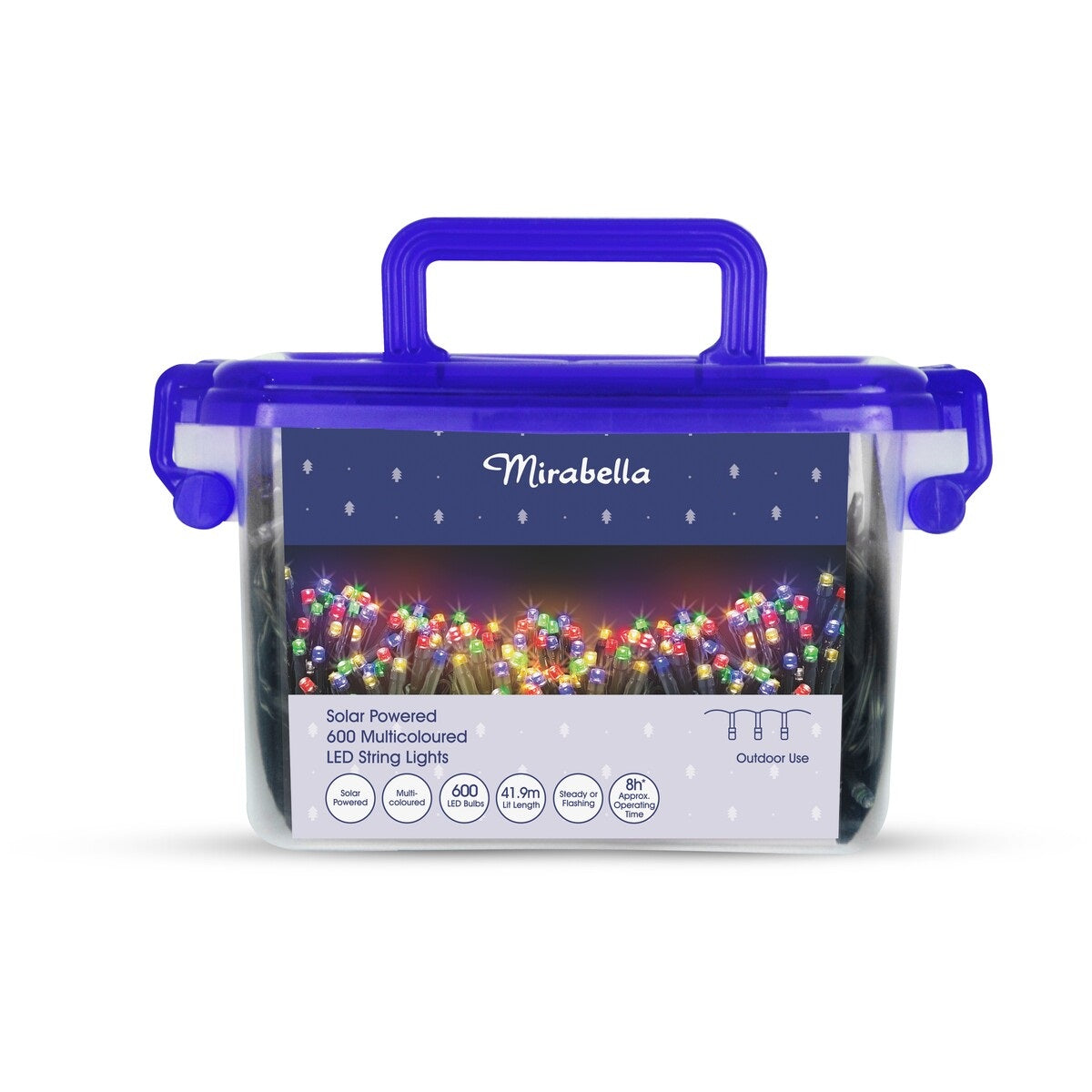 Mirabella Christmas Solar Powered 600 LED String Lights - Multicolor - TheITmart