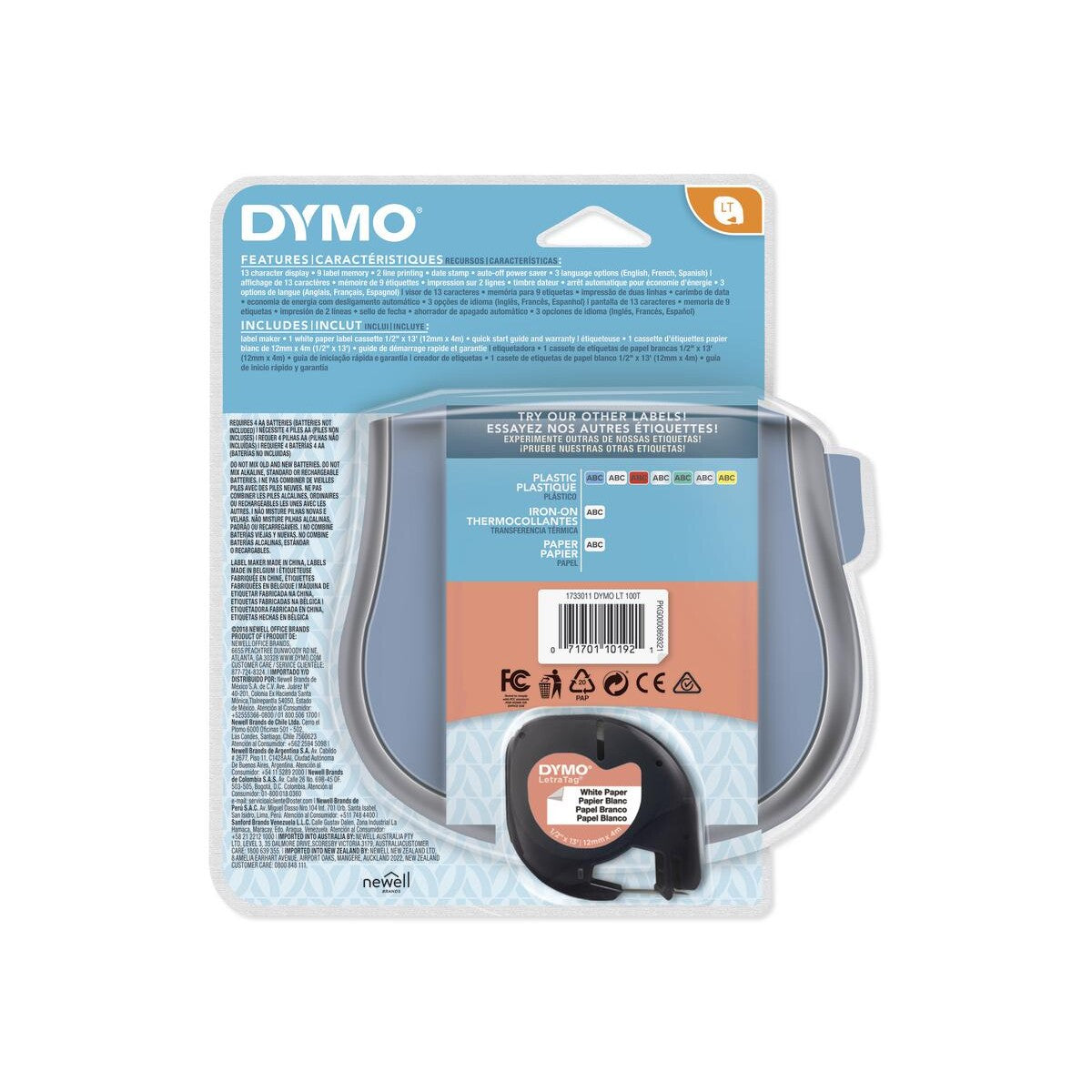 Dymo LetraTag 100T Tabletop Labeller - Blue