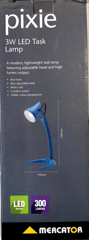 Mercator Pixie 3W LED 300 Lumens Task Lamp - Blue