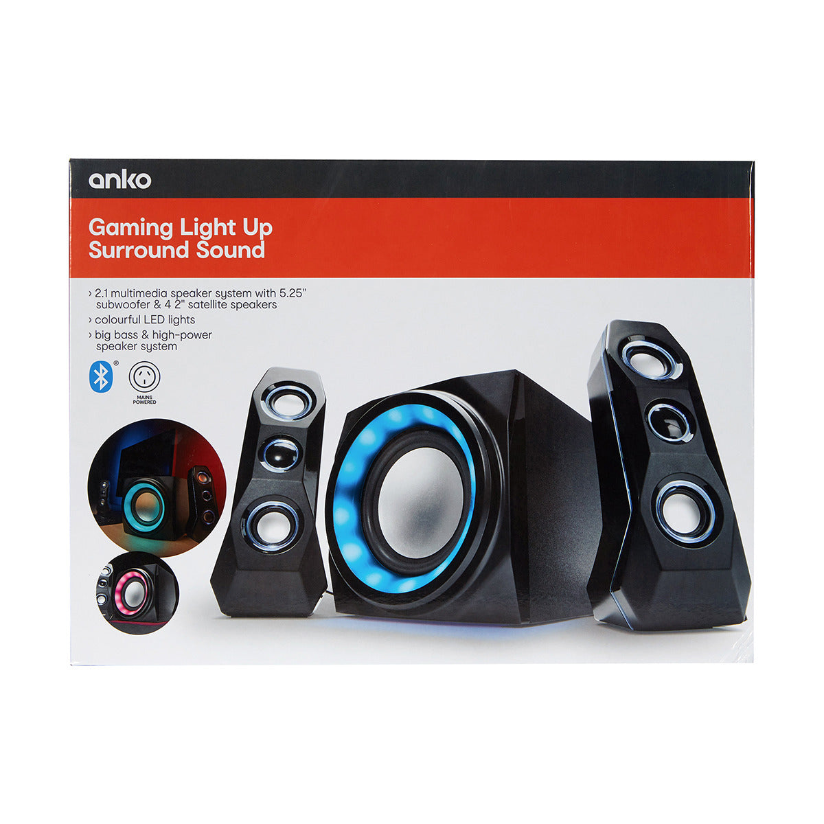 Gaming Light Up Surround Sound with Multi-Colour LED Lights - TheITmart