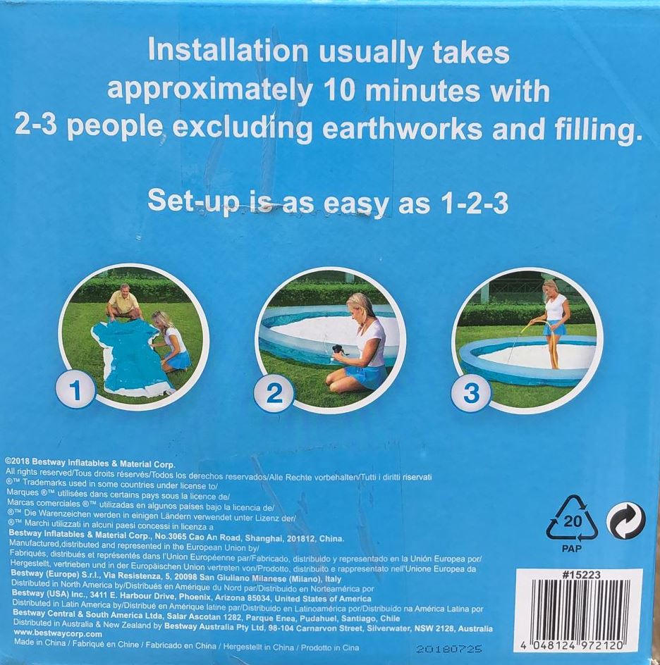 Bestway Hydro-Force 6ft (1.83m x 51cm) Fast Set Inflatable Pool