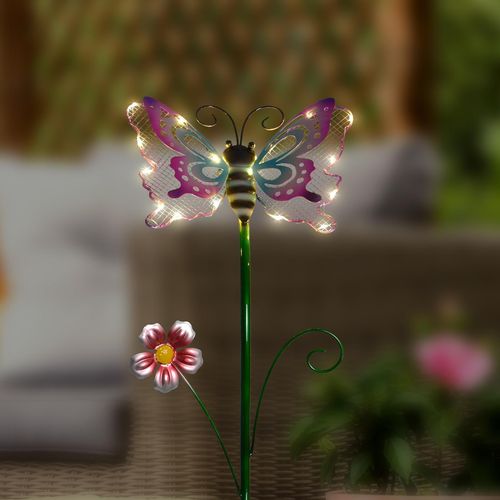 Click 75cm Butterfly Solar LED Stake Light