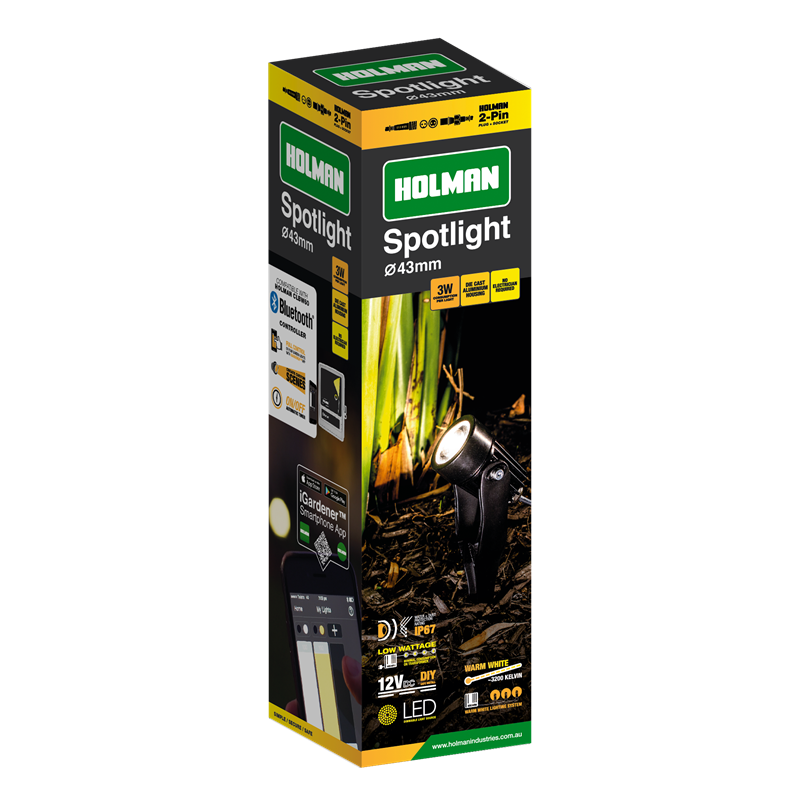 Holman 43mm Warm White Spotlight - Bluetooth Controlled/Waterproof - TheITmart