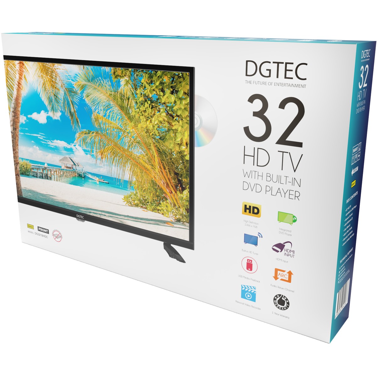JVC 32" LED TV with DVD Player/ 1366 x 768 Screen Resolution