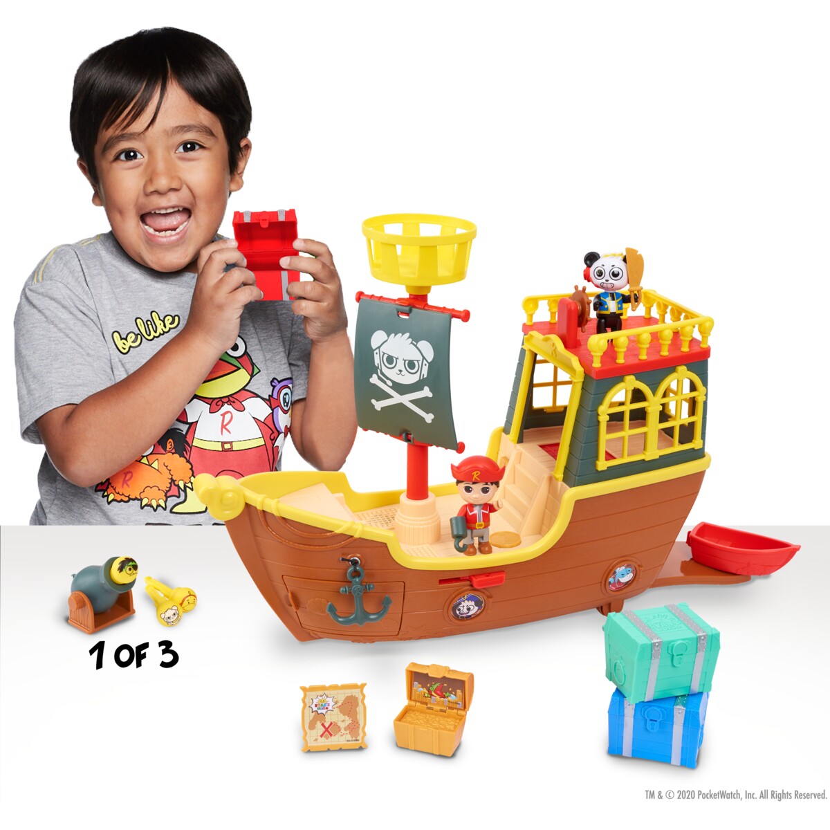 Ryan’s World Musical Pirate Treasure Ship - 12 Pieces