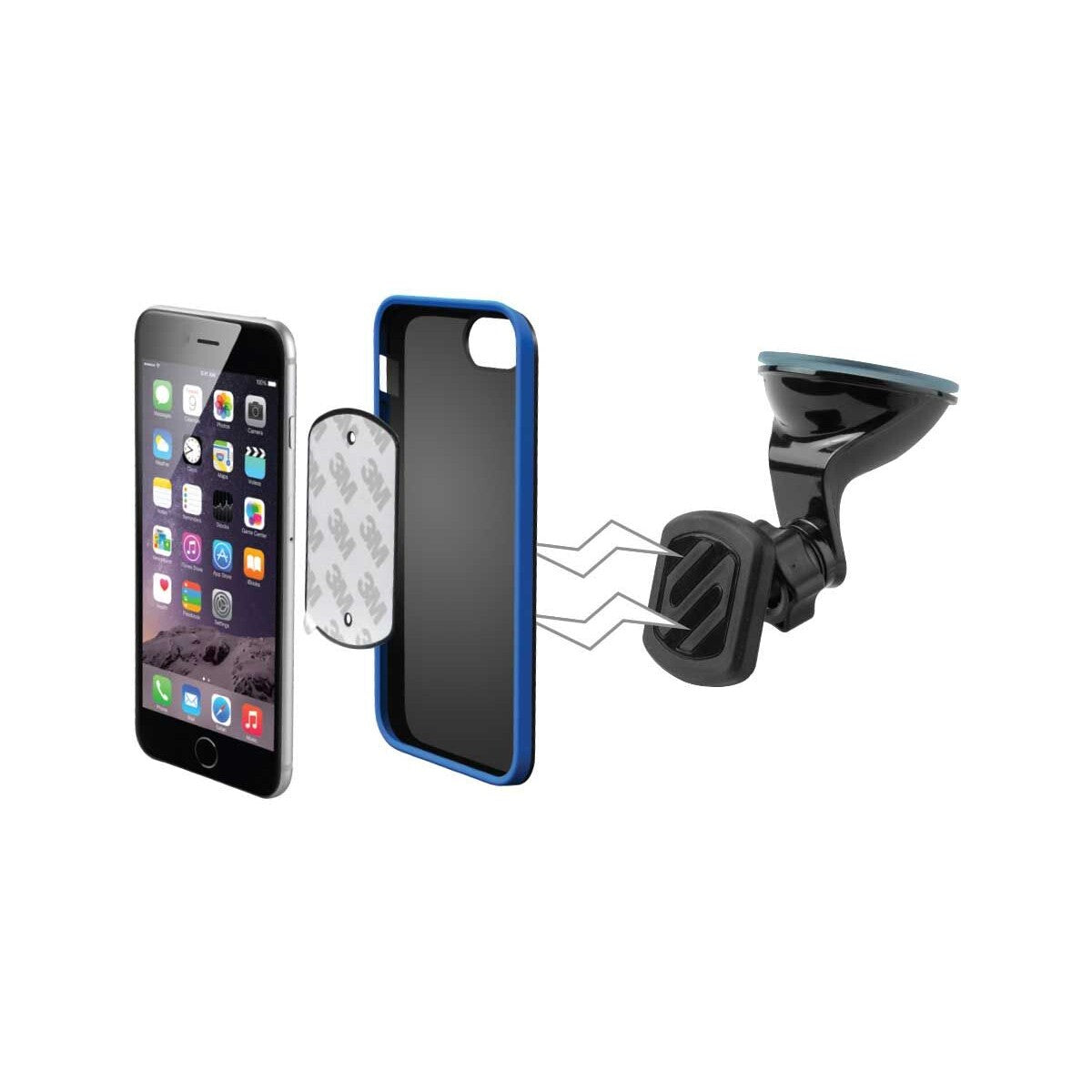 Scosche MAGWSM2 Short Stem Window Mount- Black - TheITmart
