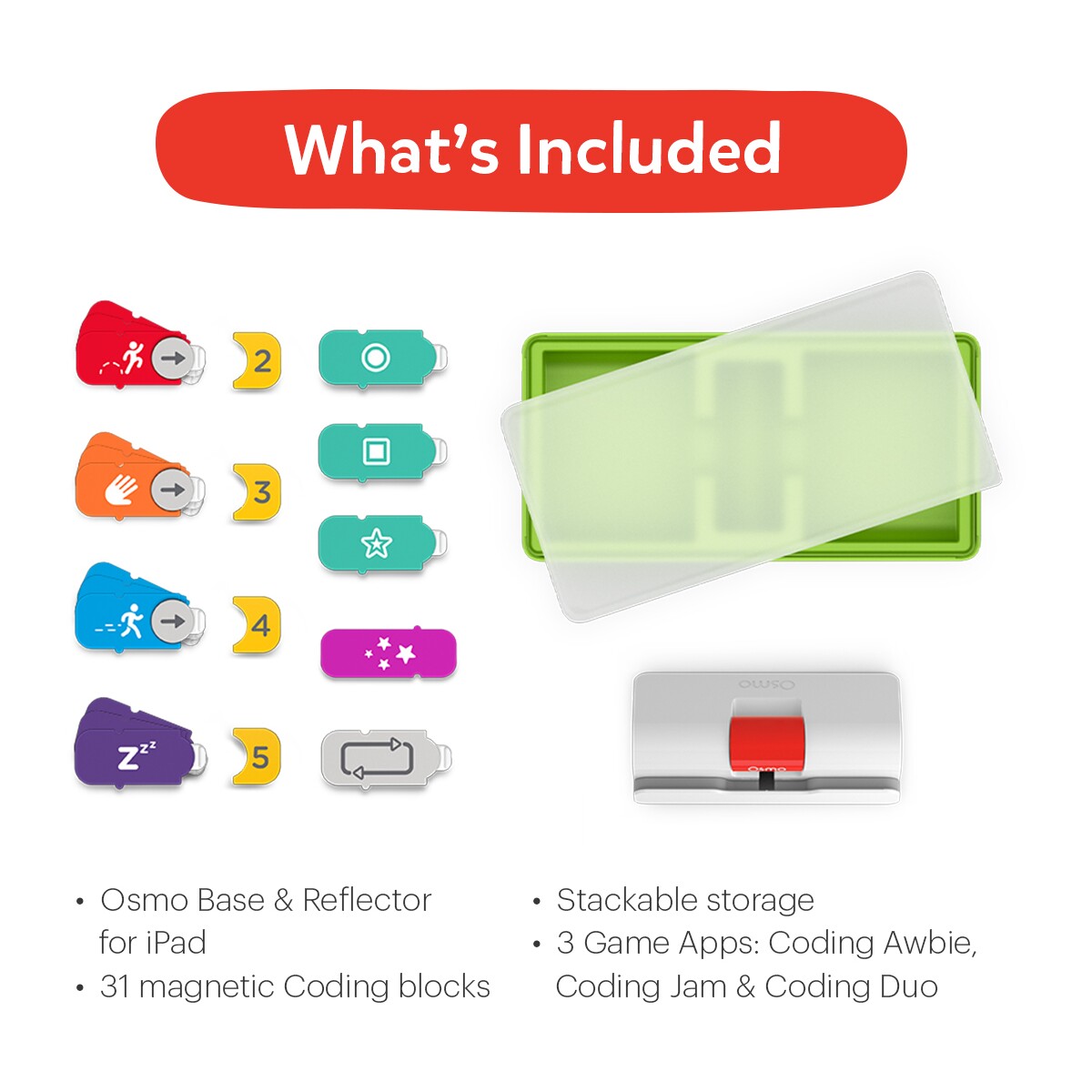 Osmo Coding Starter Kit for iPad - Ages 5-10 (Osmo Base Included) - TheITmart