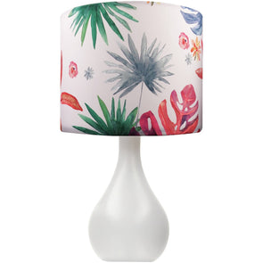 Mirabella Ceramic White Base Table Lamp with Printed Shade