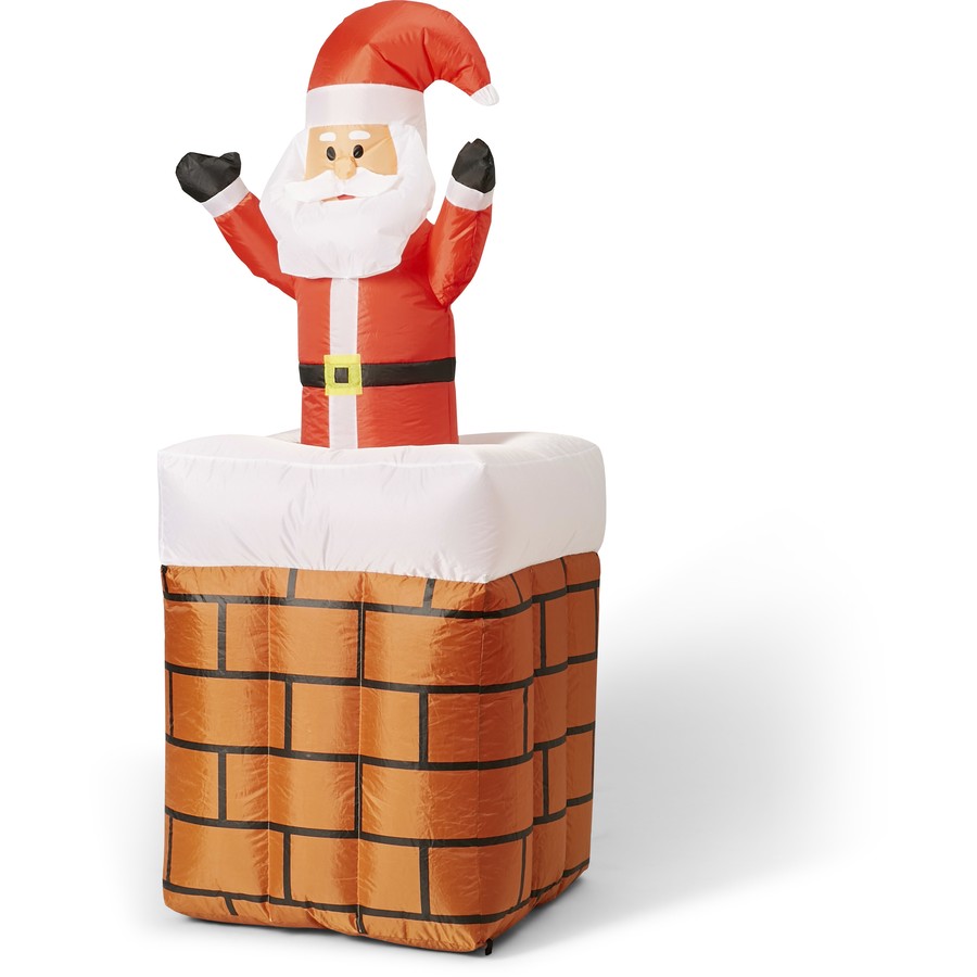 Mirabella Christmas 1.5m Low Voltage LED Motion Inflatable Santa in Chimney - TheITmart