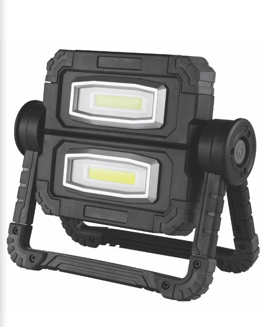 Click Dual COB LED Battery Operated Work Light With Stand