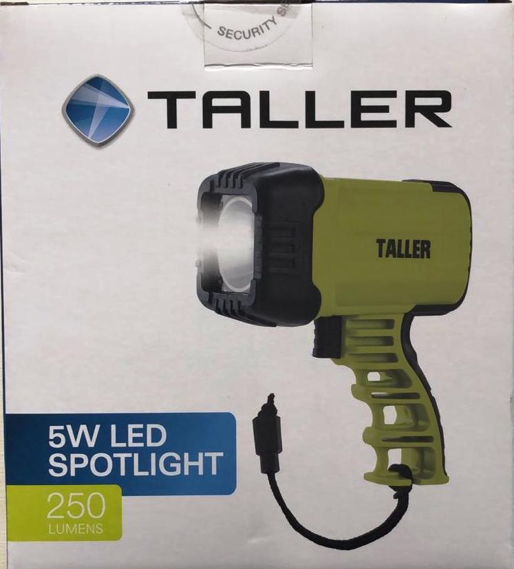 Taller TL1196 LED 250 Lumen Spotlight with 3.7v 2000mAh Battery/Splash Proof