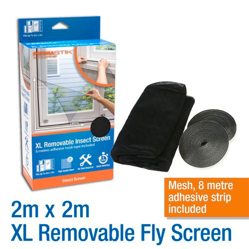 Permastik 2m x 2m XL Removable Insect Screen / Easy DIY installation