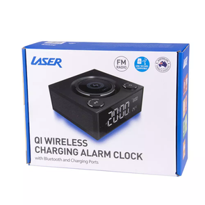 LASER QI WIRELESS CHARGING ALARM CLOCK WITH BLUETOOTH SPEAKER