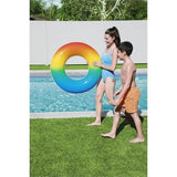 Bestway 91cm Rainbow Inflatable Pool Ring / Safety Valve