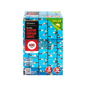 Lytworx Warm White 400 LED Solar Cluster Curtain Lights