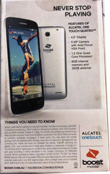 Alcatel Onetouch Quatro 4.5" Display 4G Smart Phone Mobile Locked to Boost & Telstra - Black