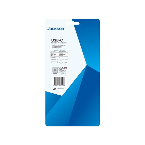Jackson USB-C Portable Powerboard- Single Outlet - TheITmart