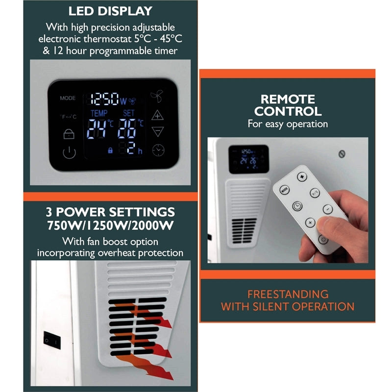Arlec 2000W Convection Heater With Fan Boost And Remote Control