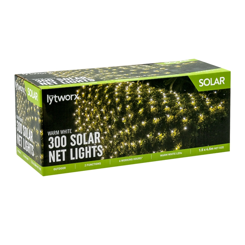 Lytworx 300 LED 1.5 x 4.5m Warm White Solar Net Light - TheITmart