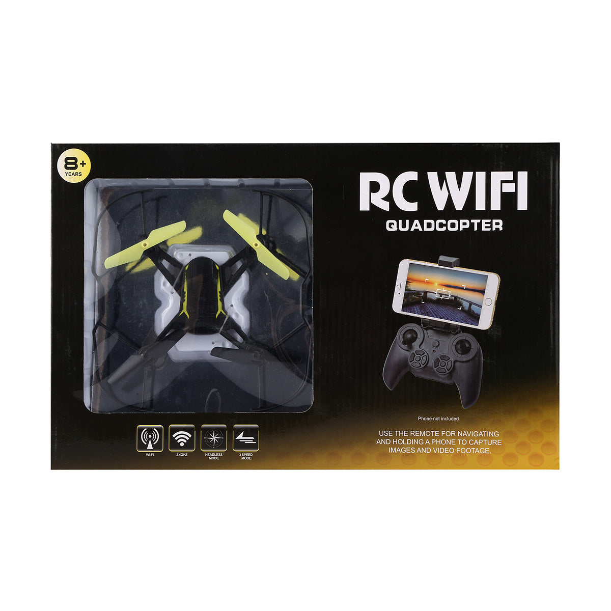 Radio Control WIFI Quadcopter with Remote Control Suitable for Ages 8+ Years - TheITmart