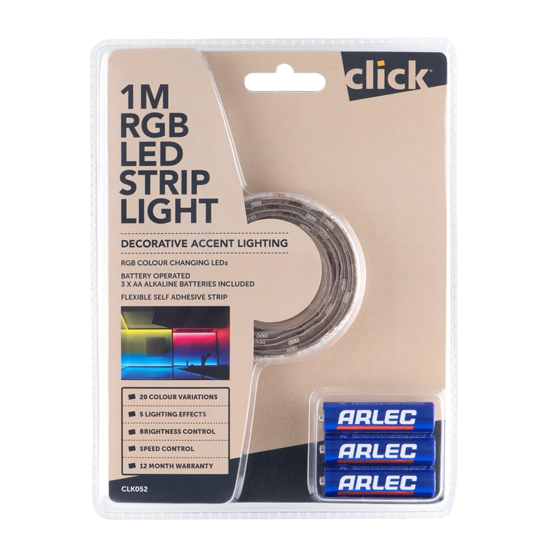 Click 1 Metre RGB LED Battery Operated Strip Light – TheITmart