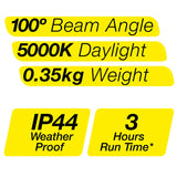 Arlec 5W 250lm Portable Battery Operated LED Work Light/Weatherproof
