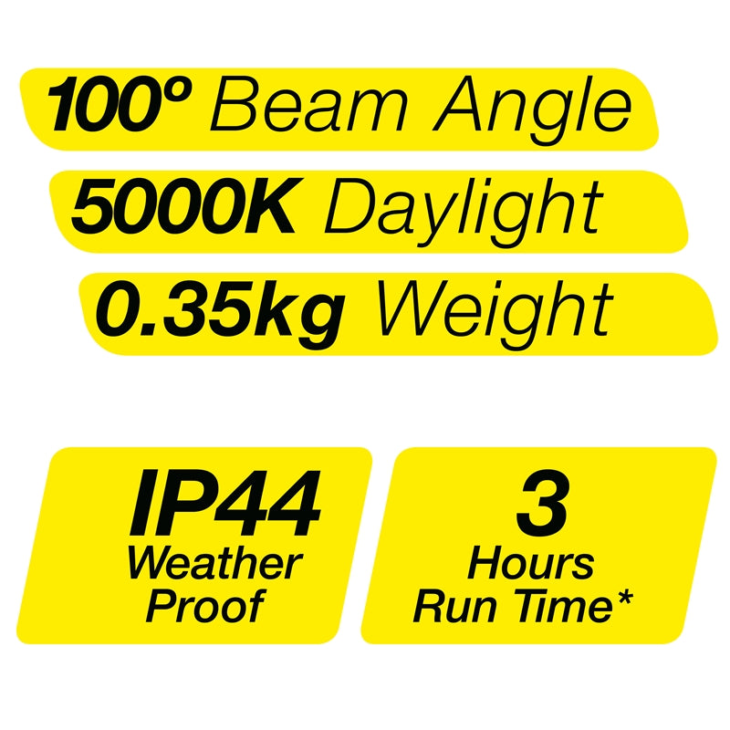 Arlec 5W 250lm Portable Battery Operated LED Work Light/Weatherproof